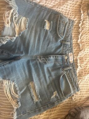 CELLO Light Blue Distressed Denim Shorts